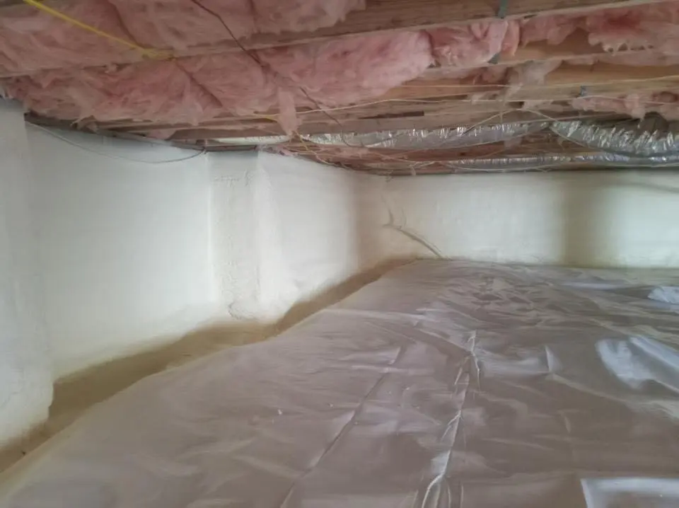 Crawl space encapsulation with closed-cell spray foam for Roof Waterproofing in Bellevue